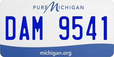 MI license plate DAM9541