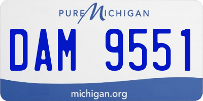 MI license plate DAM9551
