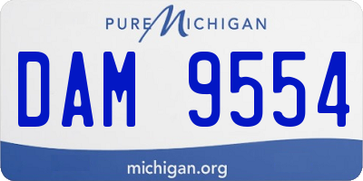 MI license plate DAM9554