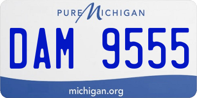 MI license plate DAM9555
