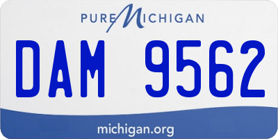 MI license plate DAM9562