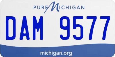 MI license plate DAM9577