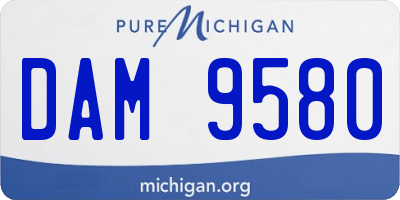 MI license plate DAM9580