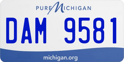 MI license plate DAM9581