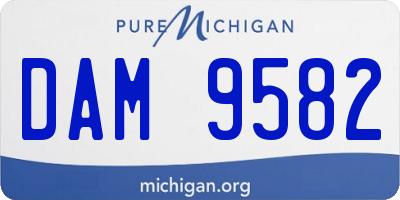 MI license plate DAM9582