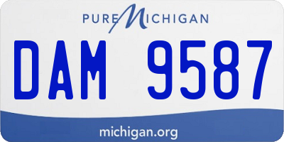 MI license plate DAM9587