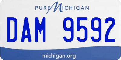 MI license plate DAM9592