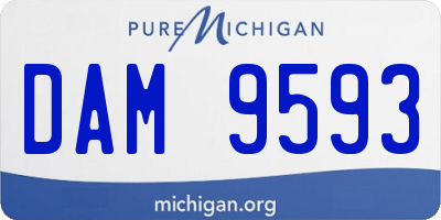MI license plate DAM9593
