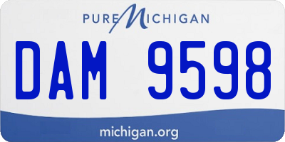 MI license plate DAM9598