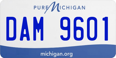 MI license plate DAM9601