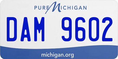 MI license plate DAM9602