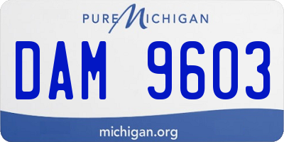 MI license plate DAM9603
