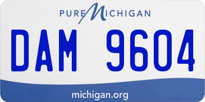 MI license plate DAM9604