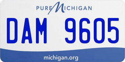 MI license plate DAM9605