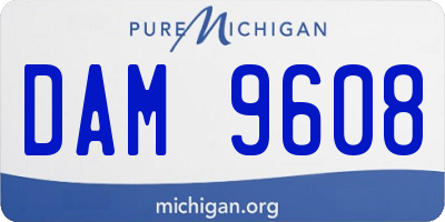 MI license plate DAM9608
