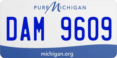 MI license plate DAM9609