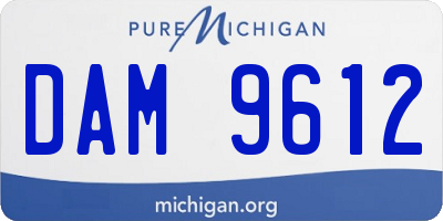 MI license plate DAM9612