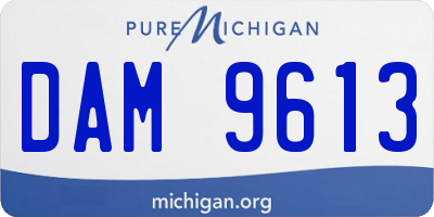 MI license plate DAM9613