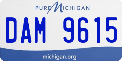 MI license plate DAM9615