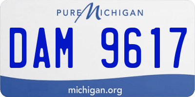 MI license plate DAM9617