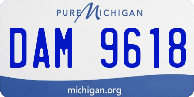 MI license plate DAM9618