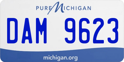 MI license plate DAM9623