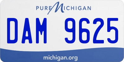 MI license plate DAM9625