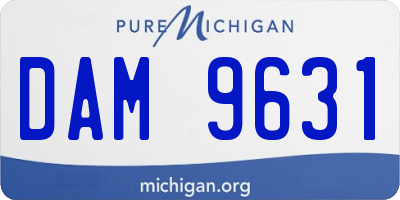 MI license plate DAM9631