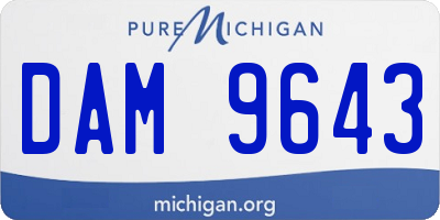 MI license plate DAM9643