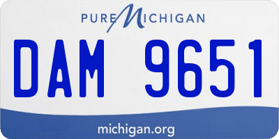 MI license plate DAM9651