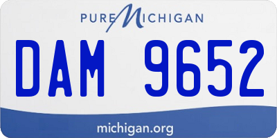 MI license plate DAM9652
