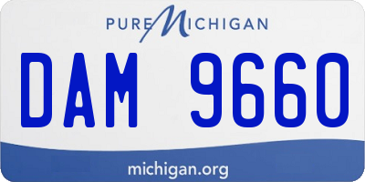 MI license plate DAM9660