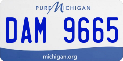 MI license plate DAM9665