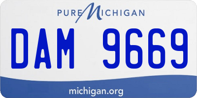 MI license plate DAM9669