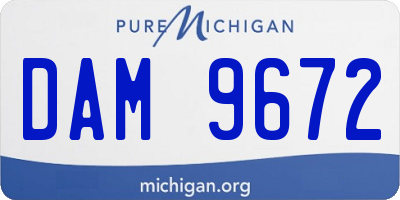 MI license plate DAM9672