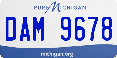 MI license plate DAM9678