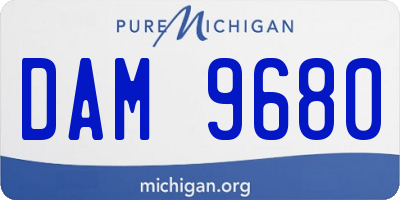 MI license plate DAM9680