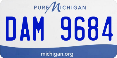MI license plate DAM9684