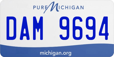 MI license plate DAM9694