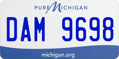 MI license plate DAM9698