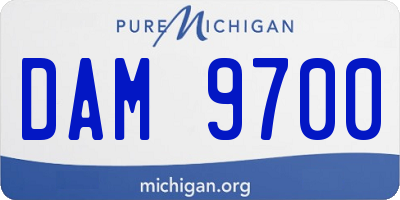 MI license plate DAM9700