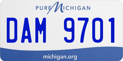 MI license plate DAM9701