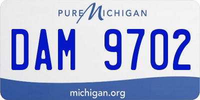 MI license plate DAM9702