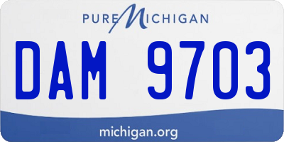 MI license plate DAM9703