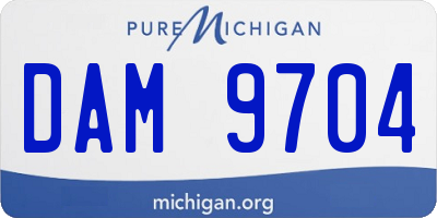 MI license plate DAM9704