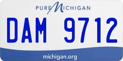MI license plate DAM9712