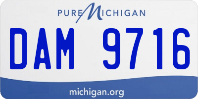 MI license plate DAM9716