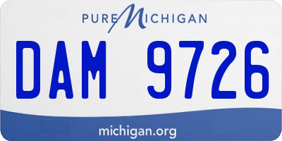 MI license plate DAM9726