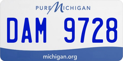 MI license plate DAM9728