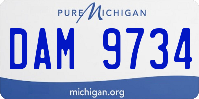 MI license plate DAM9734